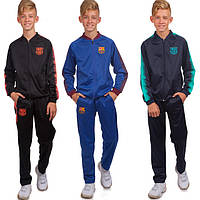 Костюм спортивный детский Barcelona 6111T (костюм Барселона): размер 125-155см Темно-синий с бирюзовым