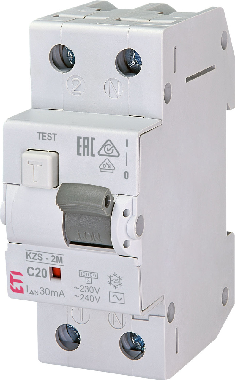 Дифавтомат ETI KZS 2M 1+Np 20A C 30mA 10kA 2173125