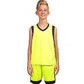 Форма баскетбольна дитяча Basketball Uniform поліестер 4XS-M жовто-чорний (LD-8017T)