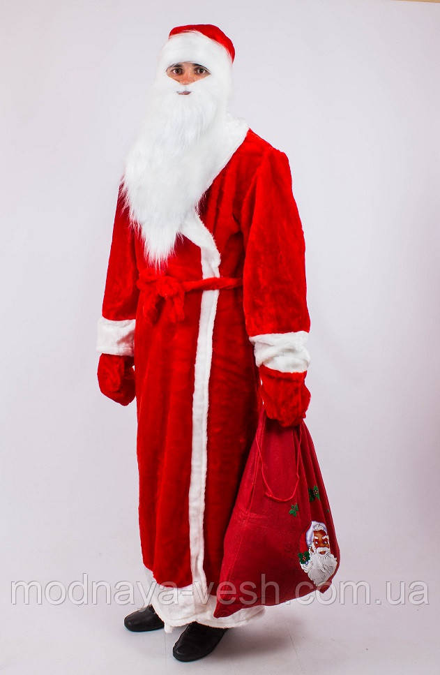 Карнавальний костюм Діда Мороза для дорослого червоний