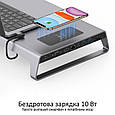 Док-станція 11-в-1 Promate PowerDesk USB-C PD/10W Wireless Charger/HDMI/VGA/2xUSB 3.0/USB-C 3.1/RJ45/SD/AUX (powerdesk.grey), фото 5