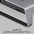 Док-станція 11-в-1 Promate PowerDesk USB-C PD/10W Wireless Charger/HDMI/VGA/2xUSB 3.0/USB-C 3.1/RJ45/SD/AUX (powerdesk.grey), фото 6