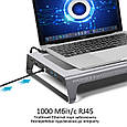 Док-станція 11-в-1 Promate PowerDesk USB-C PD/10W Wireless Charger/HDMI/VGA/2xUSB 3.0/USB-C 3.1/RJ45/SD/AUX (powerdesk.grey), фото 8