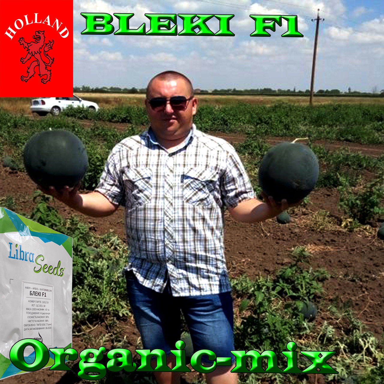Насіння, ранній, чорний кавун БЛЕЙК F1 / BLEKI F1, ТМ Libra Seeds (Нідерланди), 1000 насінин