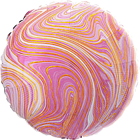 Фольгована куля 18' Китай Агат рожевий, 44 см