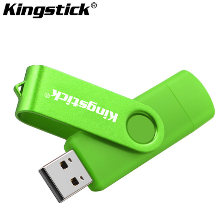 USB Флешка 2в1 256ГБ MicroUSB/USB 2.0 для телефону, комп'ютера OTG Kingstick 256GB Зелений