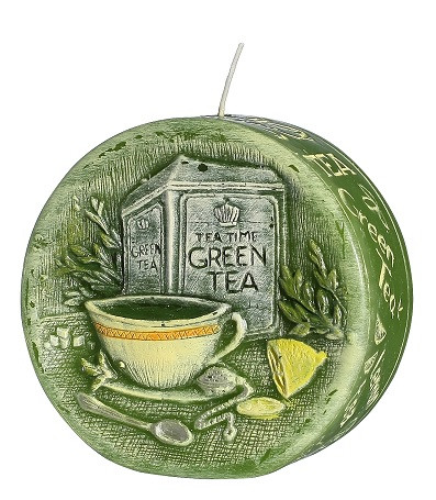 Свічка диск ароматична зелений чай 40х95мм.