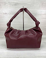 Женская стильная сумка-багет бордовая на короткой ручке из эко-кожи Самира WeLassie