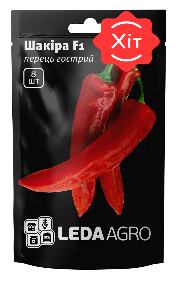 Перець Шакіра F1, червоний гострий, 8 шт (Leda Agro), фото 1