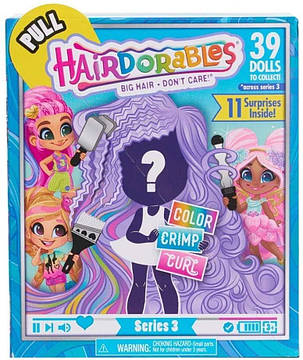 Лялька сюрприз Хэйрдораблс 3 серія Стильні зачіски Hairdorables Collectible 23726 Dolls Series 3, фото 2