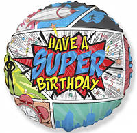 Воздушный шарик фольгированный Super Birthday 401597