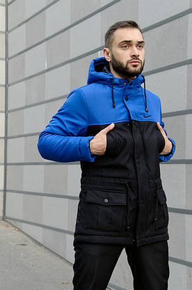 Комплект: Зимова чоловіча парку Найк +теплі штани. Барсетка Nike і рукавички в Подарунок., фото 2