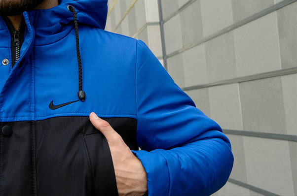 Комплект: Зимова чоловіча парку Найк +теплі штани. Барсетка Nike і рукавички в Подарунок., фото 3