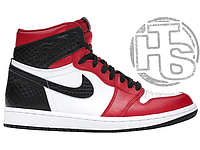 Мужские кроссовки Air Jordan 1 Retro High Satin Snake Chicago Red White Black CD0461-601