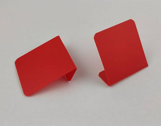 Табличка-цінник L червоний (10шт/уп) розмір 50*50 мм, пластик для написання крейдовим маркером (1019А), Цінник, фото 2