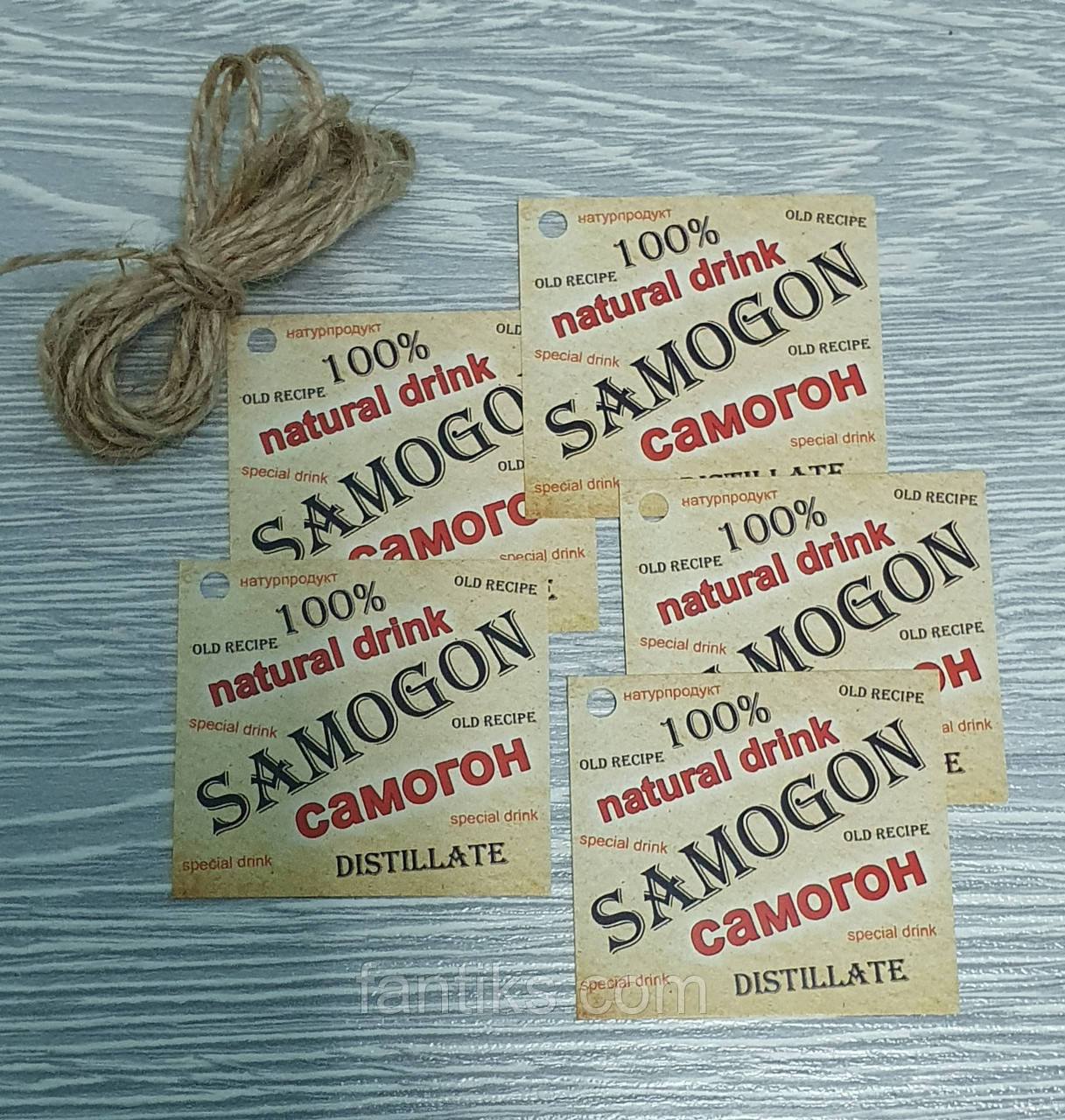 Набір бірок "Samogon" 5 штук + мотузка 1 м