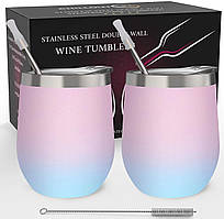 Келихи для вина сталеві CHILLOUT LIFE 2 шт. (Cotton Candy)