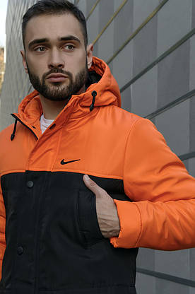 Комплект: Зимова чоловіча парку Найк +теплі штани. Барсетка Nike і рукавички в Подарунок., фото 2