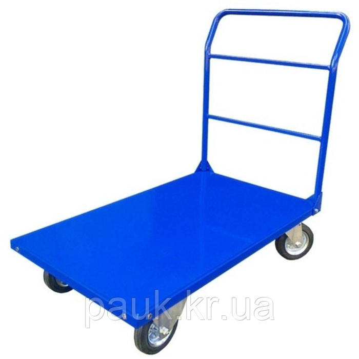Візок платформовий складський 600х1000 мм, вантажний візок РПТ-009-160М(Універсальна ручка), платформний візок, візок в магазин, фото 1