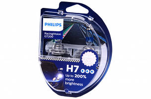 Галогенні лампи PHILIPS RacingVision GT200 +200% S2 цоколь H7 12972RGTS2 ОРИГИНАЛ, фото 2