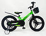 Дитячий велосипед SIGMA MARS-2 Evolution -18", дискове гальмо, кошик, годинники Зелений, фото 4