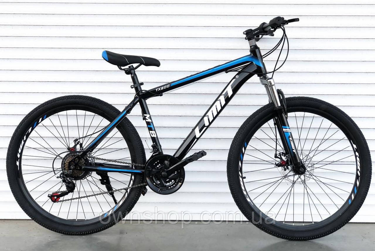 Велосипед гірський TopRider TX800 Limit 26" колеса, рама 17", 21 швидкість, зріст від 140 см Синій