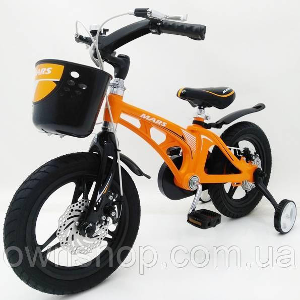 Дитячий магнезієвий велосипед SIGMA MARS-14" Жовтогарячий