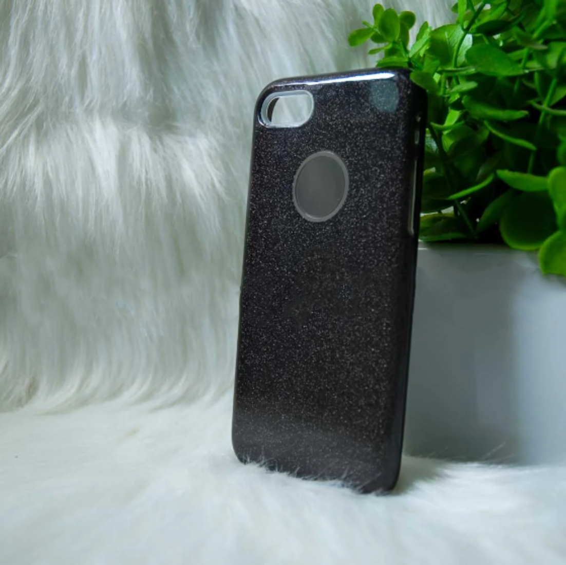 Силіконовий чохол Iphone 7/8 "Блискітки" Чорний (black), фото 1