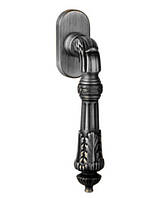 Оконная ручка с овальной розеткой Fadex Samantha 116DK темное серебро (Италия)