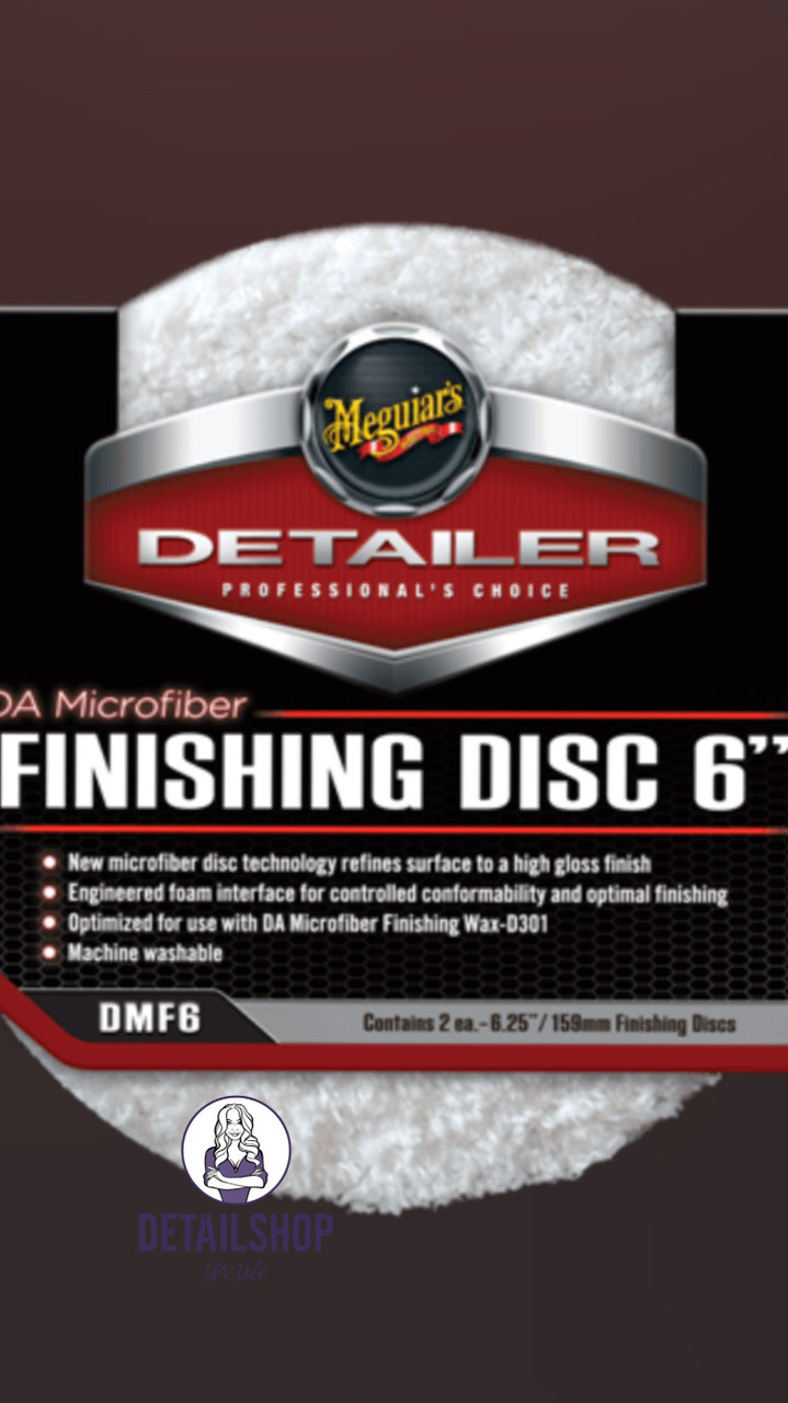 Полірувальний круг микрофибровый фінішний 2 шт. - Meguiar's DA Microfiber Finishing Disc 6" 159 мм. білий (DMF6)