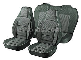 Чохли "PILOT" Lanos ЗАЗ тканина черн. + тканина чорно/сіра (горби)