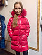 Яскраве дитяче пальто для дівчинки Bomboogie Італія CG041V Малиновий 140 см  ⁇  Верхній одяг для дівчаток, фото 6