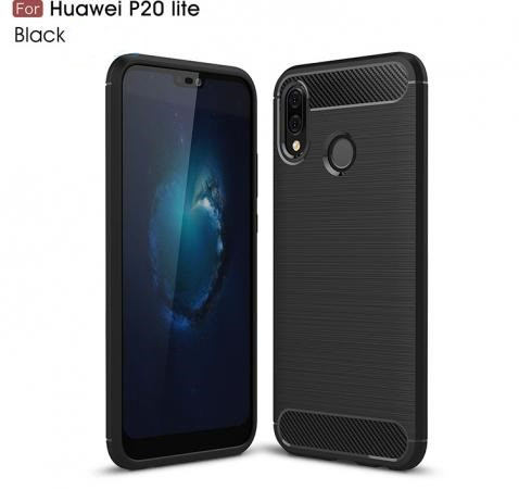 Чохол TPU для Huawei P20 lite / Huawei Nova 3e - Carbon Fiber Case Чорний
