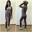 Жіночий спортивний велюровий костюм із капюшоном, фото 2
