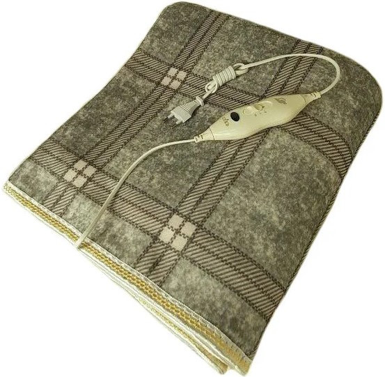 Термопростирадло, простирадло з підігрівом Electric Blanket 7422 150х160 см, сірий картатий