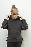 Костюм для дівчинки зимовий утеплений чорного кольору Спортивний костюм - двійка теплий вік 6-10 років, фото 3