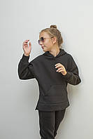 Костюм для дівчинки зимовий утеплений чорного кольору Спортивний костюм - двійка теплий вік 6-10 років, фото 4