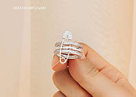 Серебряное кольцо брендовое с булавкой