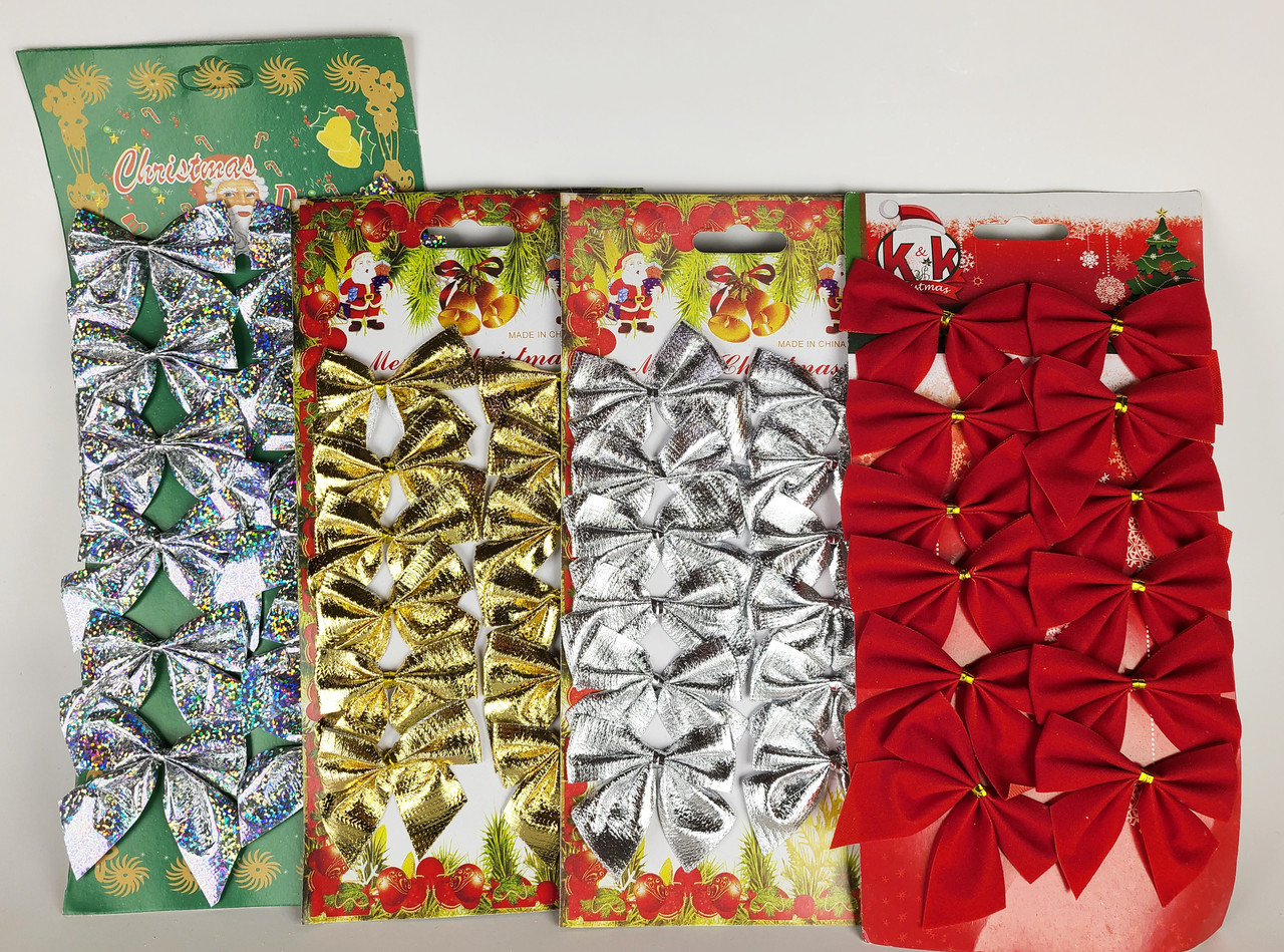 Новорічні Банти Планшетка 12 шт. 5х5 см із38