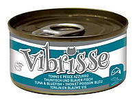 Блок консервированного корма для котов с тунцом и луфарью Croci Vibrisse 24*70 г