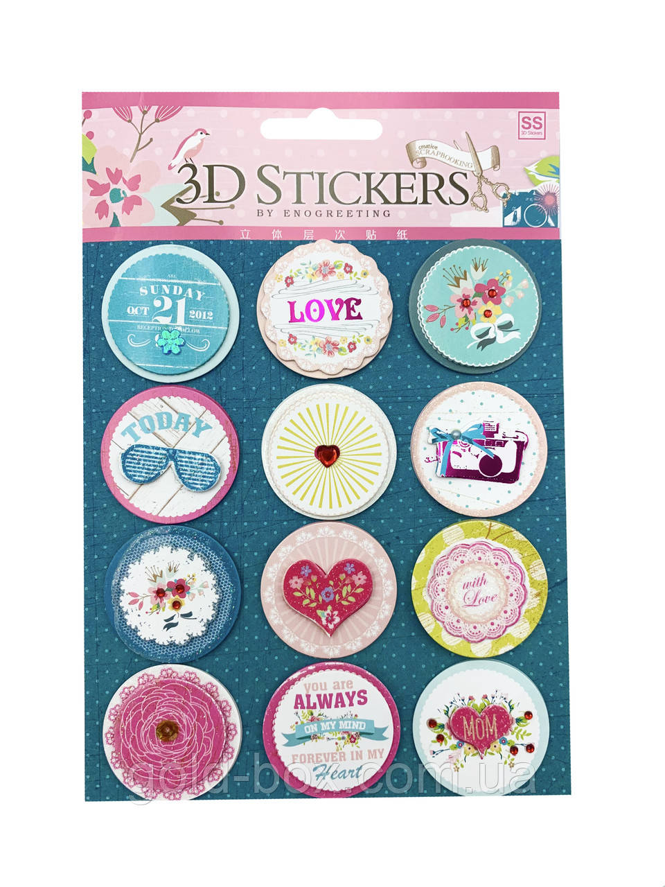 Новогодние наклейки для открытки 3D Stickers - фото 1 - id-p490114990
