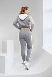 Спортивні штани з лампасами для вагітних, сірі 2107 1093, фото 3