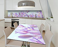 Наклейка 3Д виниловая на стол Zatarga «Сказочные крокусы» 600х1200 мм для домов, квартир, столов,