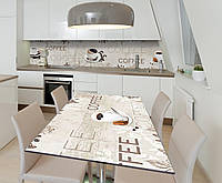 Наклейка 3Д виниловая на стол Zatarga «Кофе со специями» 600х1200 мм для домов, квартир, столов,