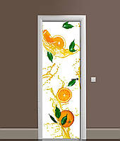Наклейка на дверь Zatarga "Апельсиновый сок" 650х2000 мм виниловая 3Д наклейка декор самоклеящаяся