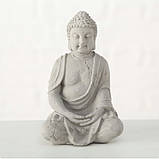 Сад каменів Будда зі свічками h14см сірий, фото 3