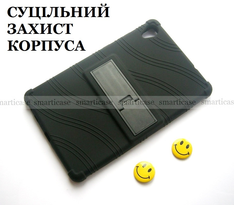 Матовый черный силиконовый чехол Lenovo Tab m8 HD (TB 8505F 8505X) с подставкой TPU Black - фото 2 - id-p1283928439