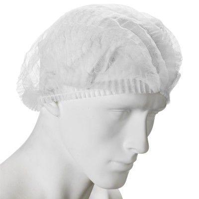 Шапочка одноразова біла 100шт 1 гумка, фото 1