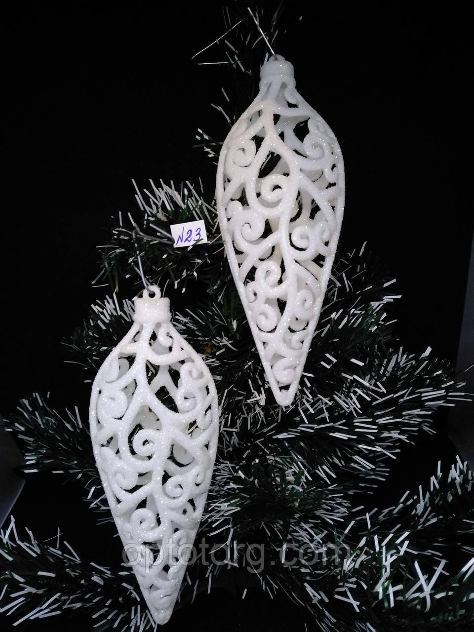 Прикраси на ялинку іграшки 3D Шишка велика 15,5*6 см 10 шт, фото 1