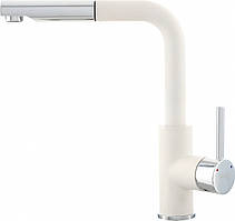 Кухонний змішувач Kernau KWT 06A PO PURE WHITE з висувною лійкою